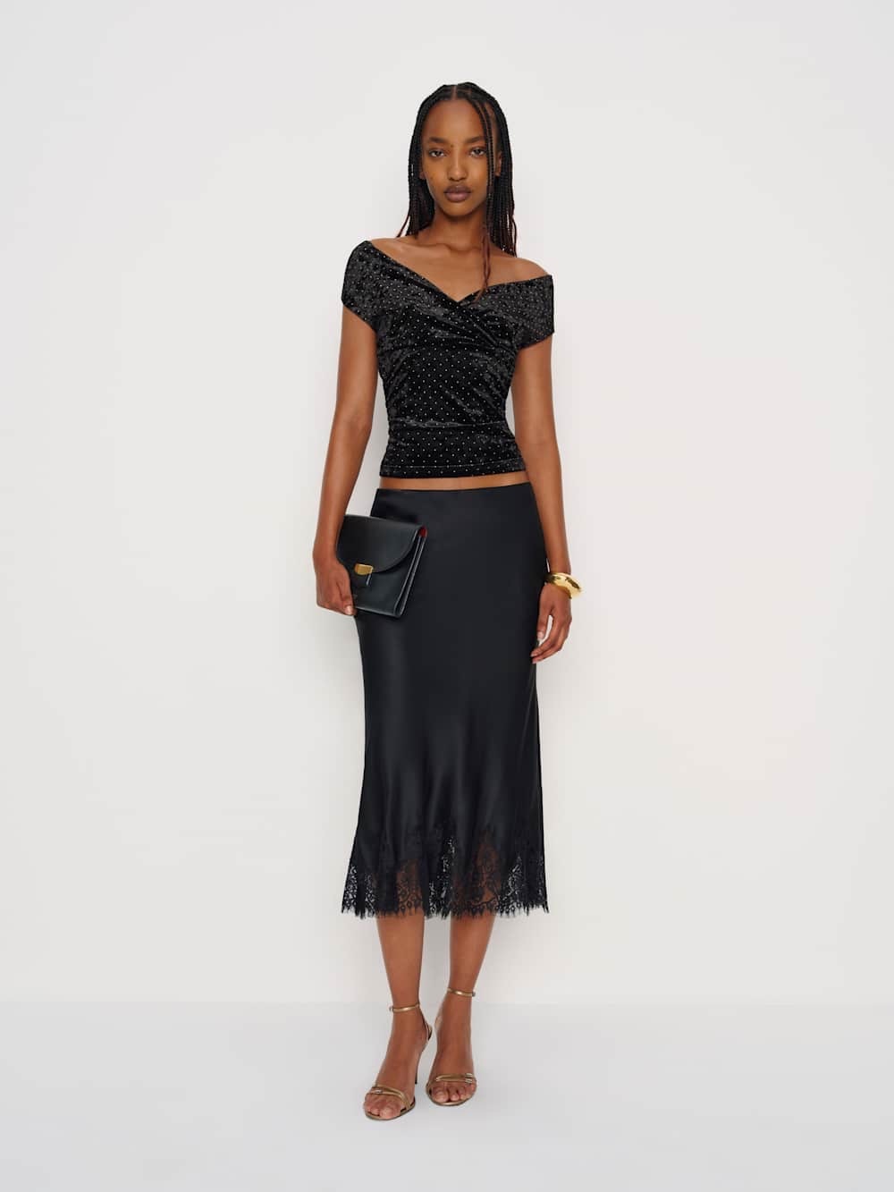 Reformation Lauryn Knit Top Black - Size XS